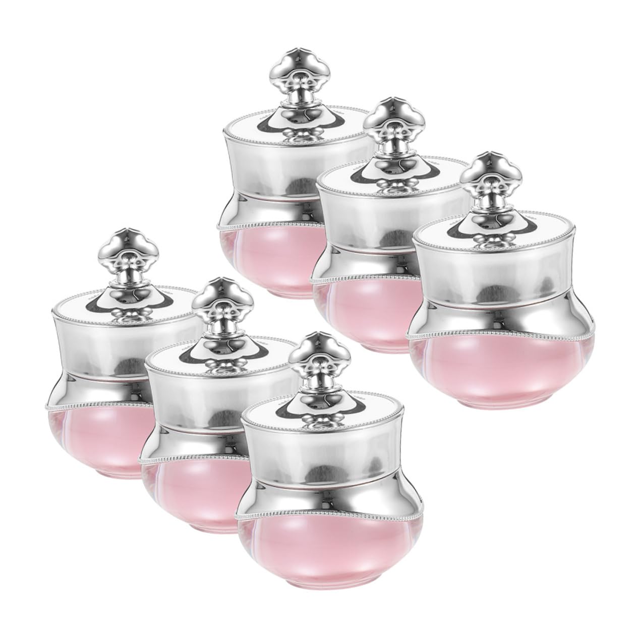 BESTYASH 4 Set Bottiglia Con in Acrilico Barattoli Da Viaggio Bottiglie Da Viaggio Per Articoli Da Toeletta Piccoli Vasetti Con Coperchi Mini Barattoli Con Coperchi Rosa 6 Pezzi*4