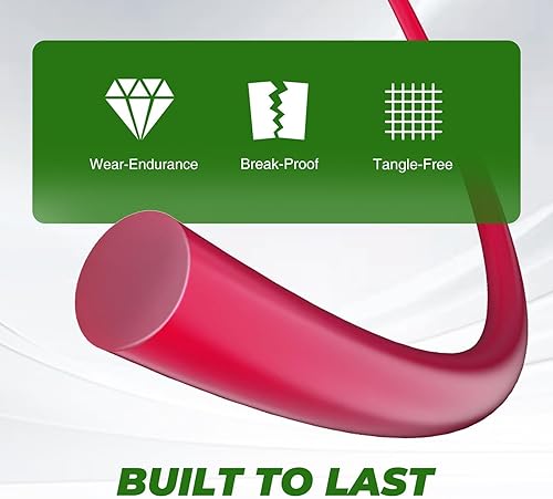 Miniatura 2 de Dalom Línea de recortadora de hilo redondo de 0.065 pulgadas, 1 libra por 636 pies, cuerda WeedEater de 0.063 in  065 pulgadas (rojo)