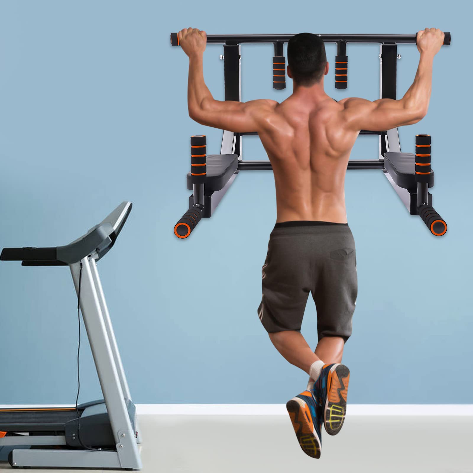 Barra Per Trazioni SPRINGOS - Regolabile 60-100 Cm, Portata 300 Kg, Per Porta, Allenamento Braccia E Addominali - Foto 14