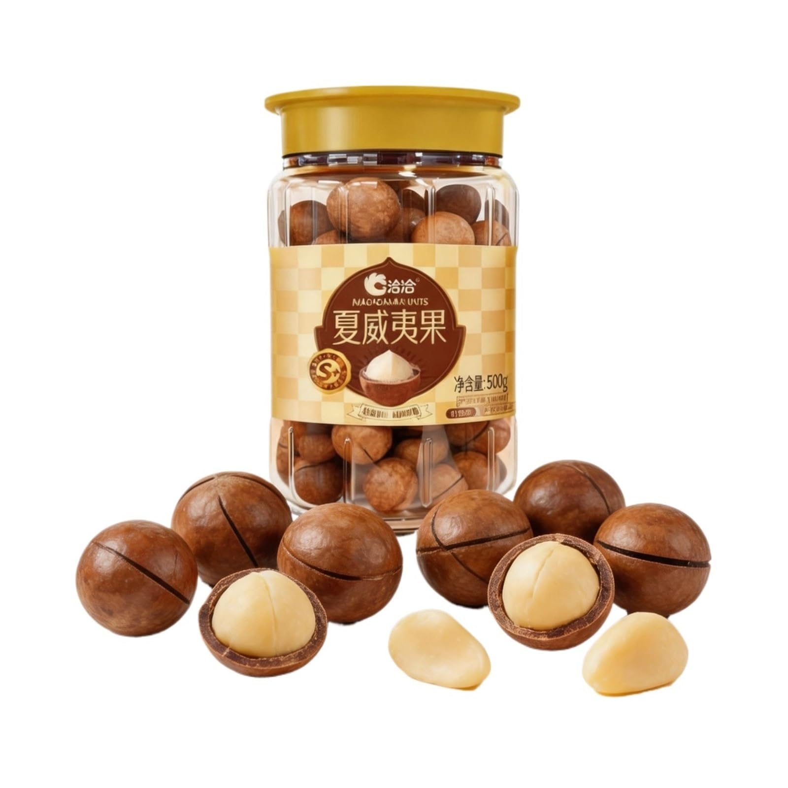 500 g de nueces de macadamia enlatadas, granos grandes y regordetes, sabor lechoso, un delicioso refrigerio