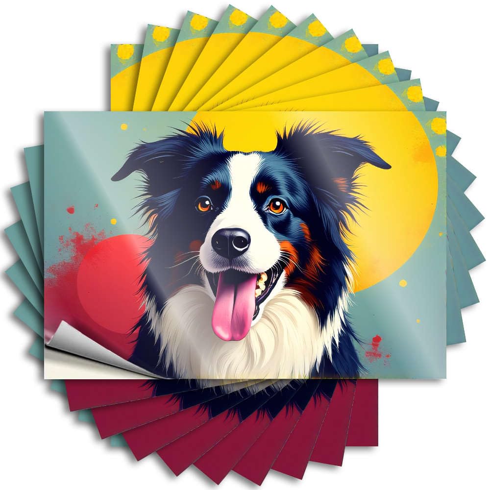 Fzfn Colour Teens, Decals Funny Tumbler Quote Stickers, Lover No Residue Decals For Luggage | Summer Party Favor Custom A Happy Dog With Colorful Background(6X9cm)