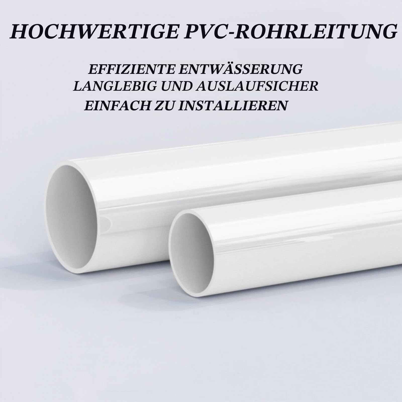 COYOUCO PVC-Rohr 180 mm Außendurchmesser x 3 mm Wandstärke Länge 0,2 m bis 1,5 m Hartplastikrohr für Entwässerung, Heimwerker, Heimwerkerprojekte 1 Stück,0.5M