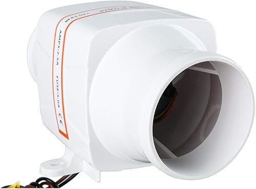 Miniatura 6 de YaeMarine Ventilador en línea de 3 pulgadas 12 V en línea soplador de aire de sentina marina eléctrico 130 CFM blanco para barco marino