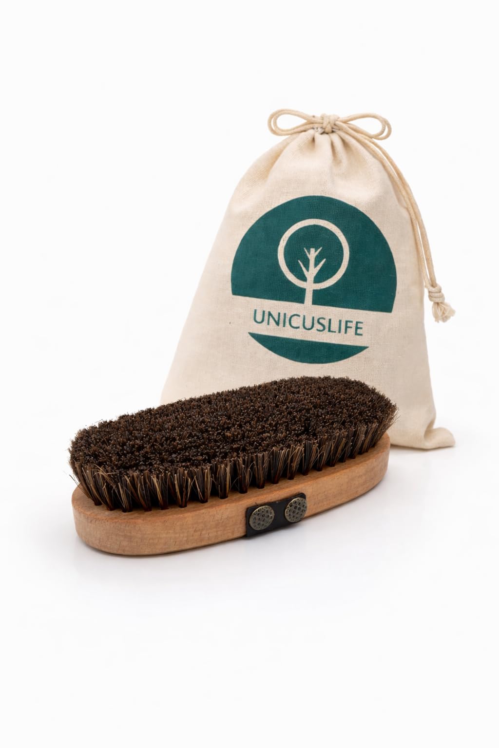 Unicuslife At Kılı Vücut/Selülit Fırçası (Kahverengi) (Taşıma kesesi ile birlikte gönderilir)