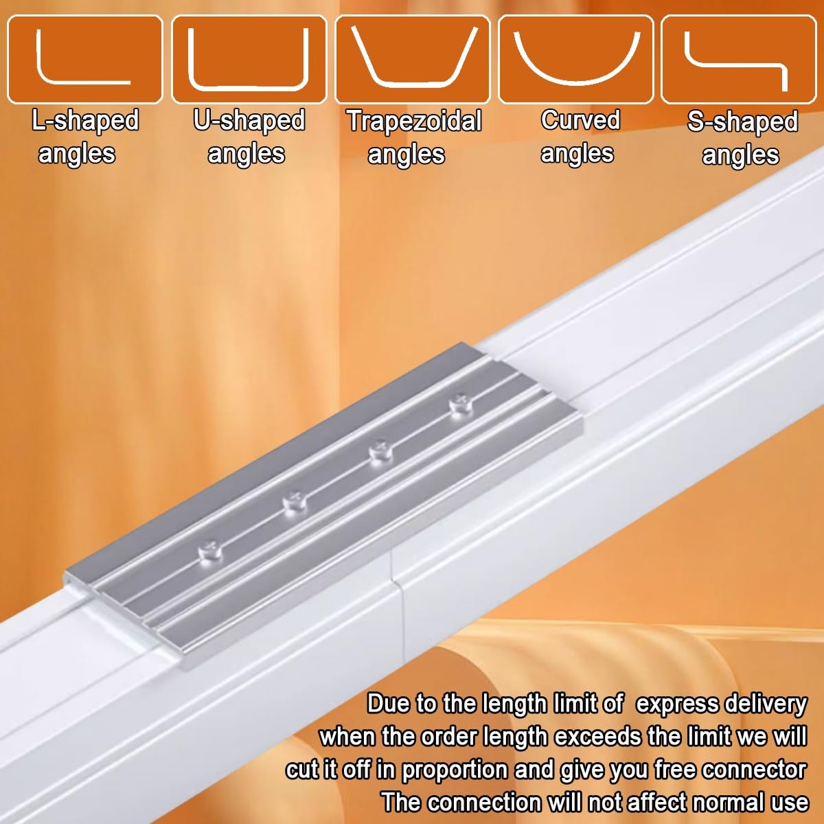 Elastyczna szyna do zasłon ściennych do sufitu, wytrzymały aluminiowy karnisz 200 cm w kolorze czarnym, zawiera klipsy i haczyki do przegrody sypialni, solidny i stylowy.