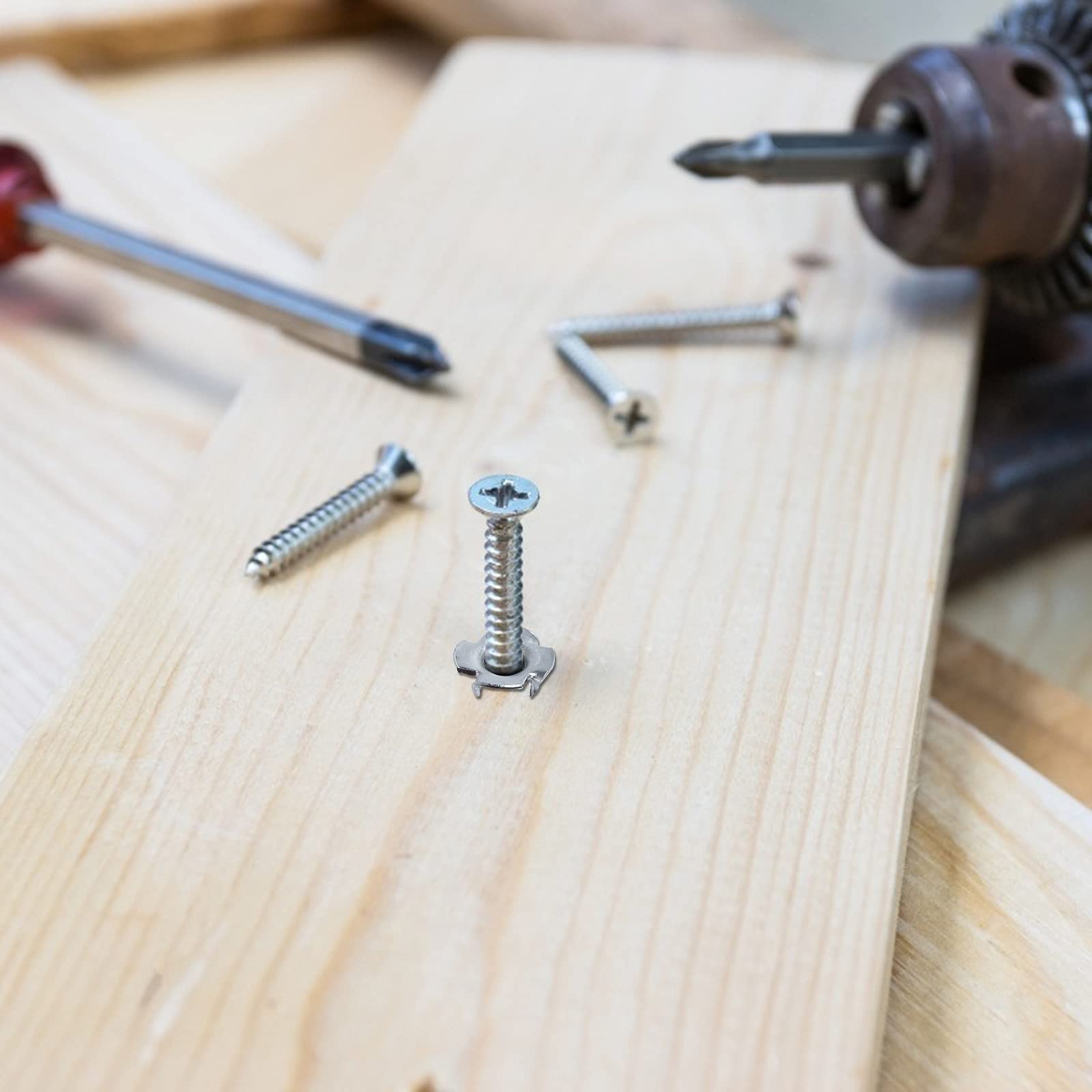 Dadi A T In Acciaio Zincato M5 - 4 Punte Per Mobili Legno | Inserti Blindati | Dado Ragno Metallo - Foto 4