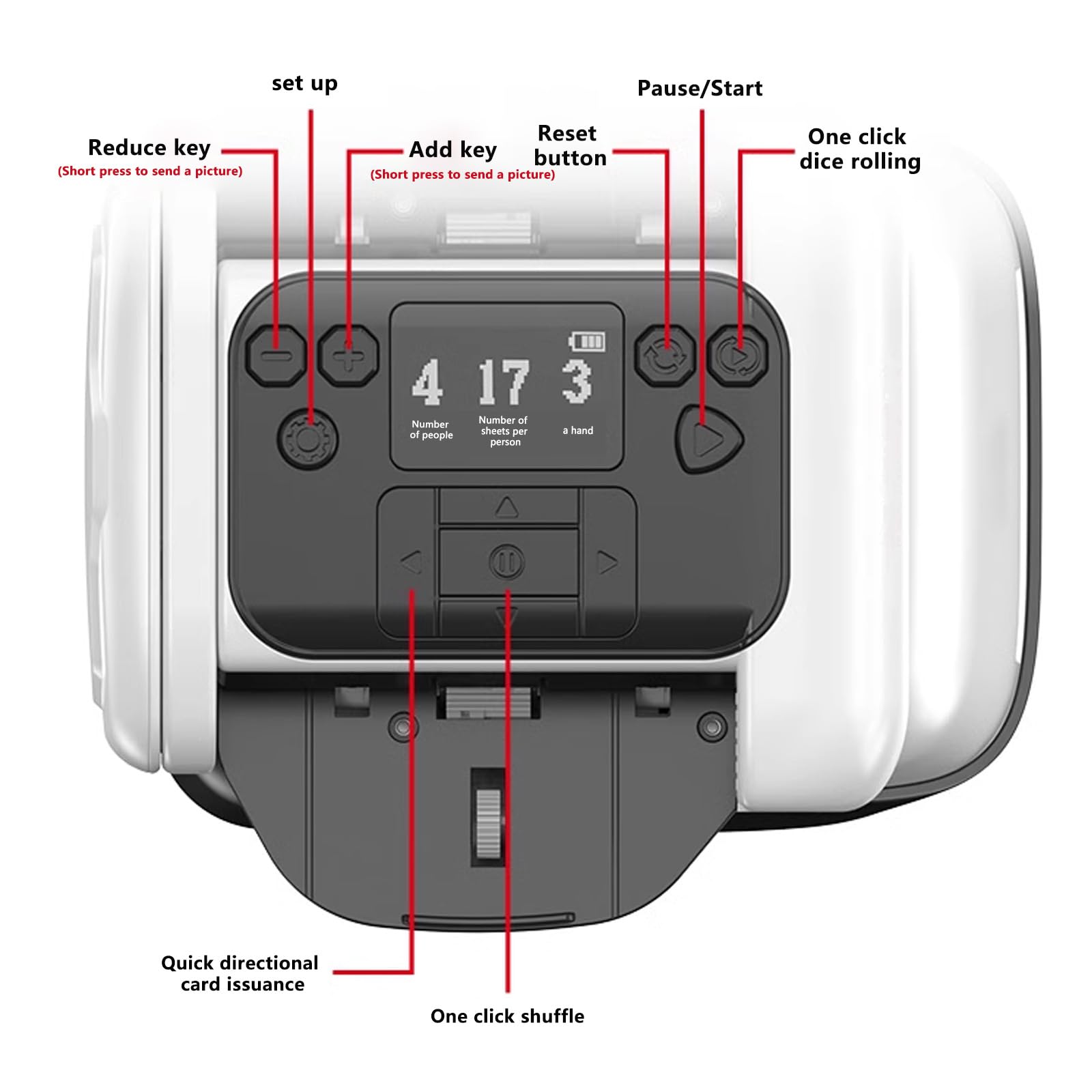 Shuffler automatico di carte, ricaricabile elettrico Shuffler per 1-2 mazzi, facile da usare Rapido Shuffling per carte da gioco, blackjack, Texas Hold'em