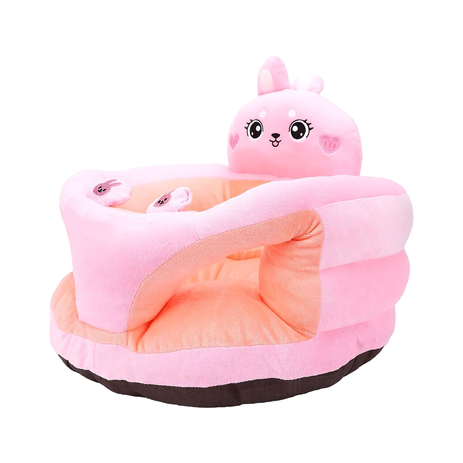 Plüsch Babysitz mit Rückenstütze, Weicher Stoff, für Sitzlernhilfe,