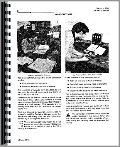 Service Manual John Deere 4430 4630 Tractor Technical tm1172      Plastic Comb