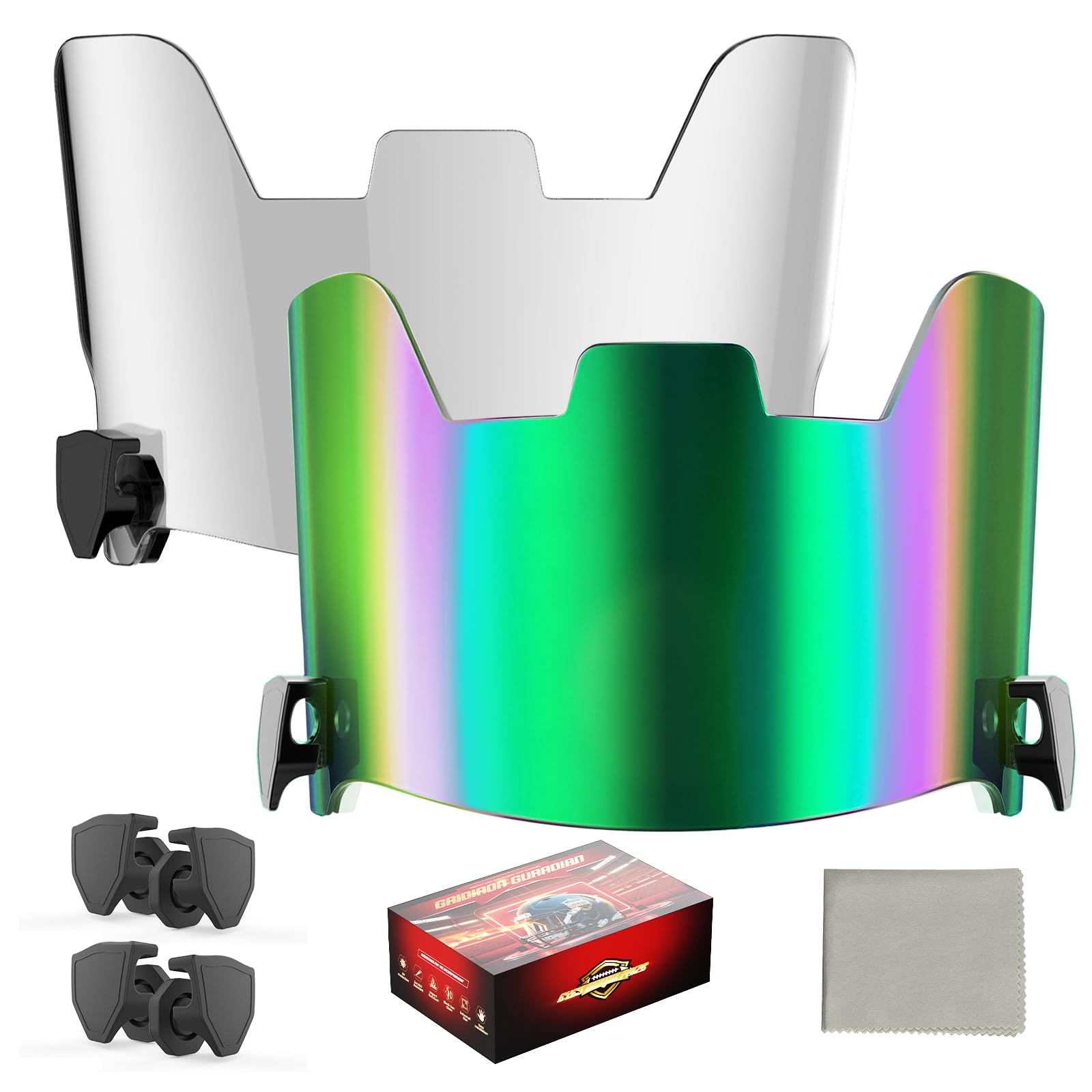 KUBQLIG Football Visor Combo - 2 Lenses Team Day/Night Use, Military-Grade Fit Schutt/Riddell Helmets