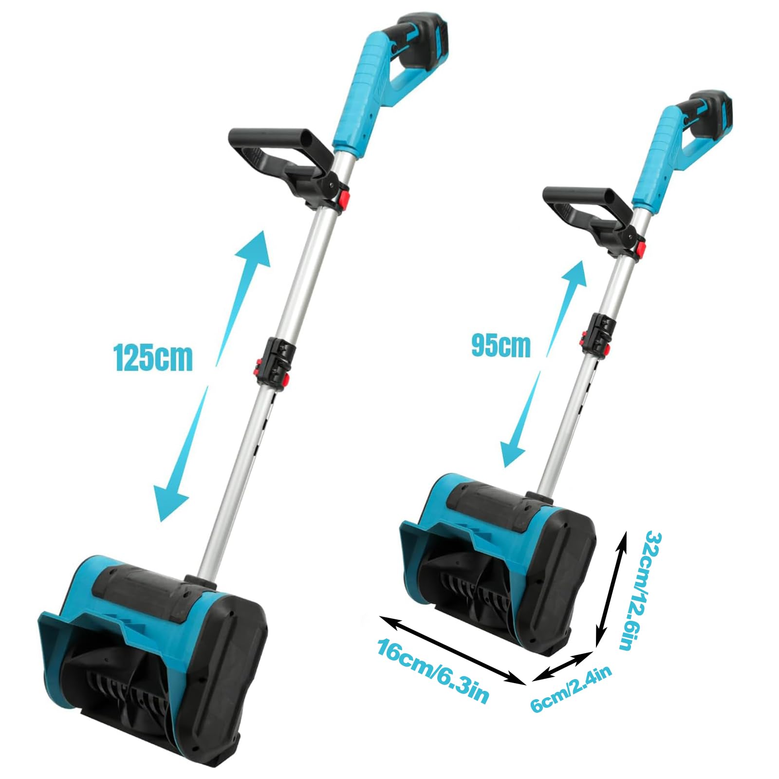 Souffleuse à Neige électrique, Pelle de déneigement alimentée par Batterie, déneigeuse sans Fil avec Plaque directionnelle et poignée réglable, Largeur de Nettoyage du Lanceur brossé 33 cm pour