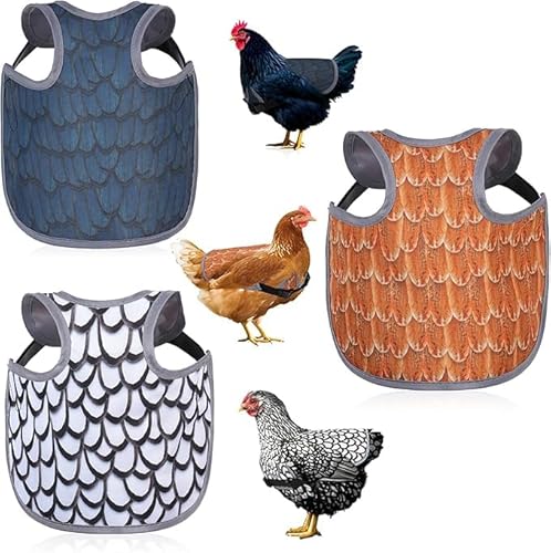 Chicken Saddle for Hens - Chicken Aprons for Hens With Adjustable Straps, Chicken Aprons & Vest Jacket for Hens (Black, White, Yellow)