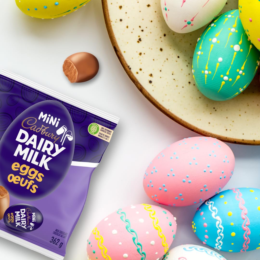 Cabury, Dairy Milk, Mini Solid Easter Chocolate Eggs, Individually Wrapped, 362 g - 5