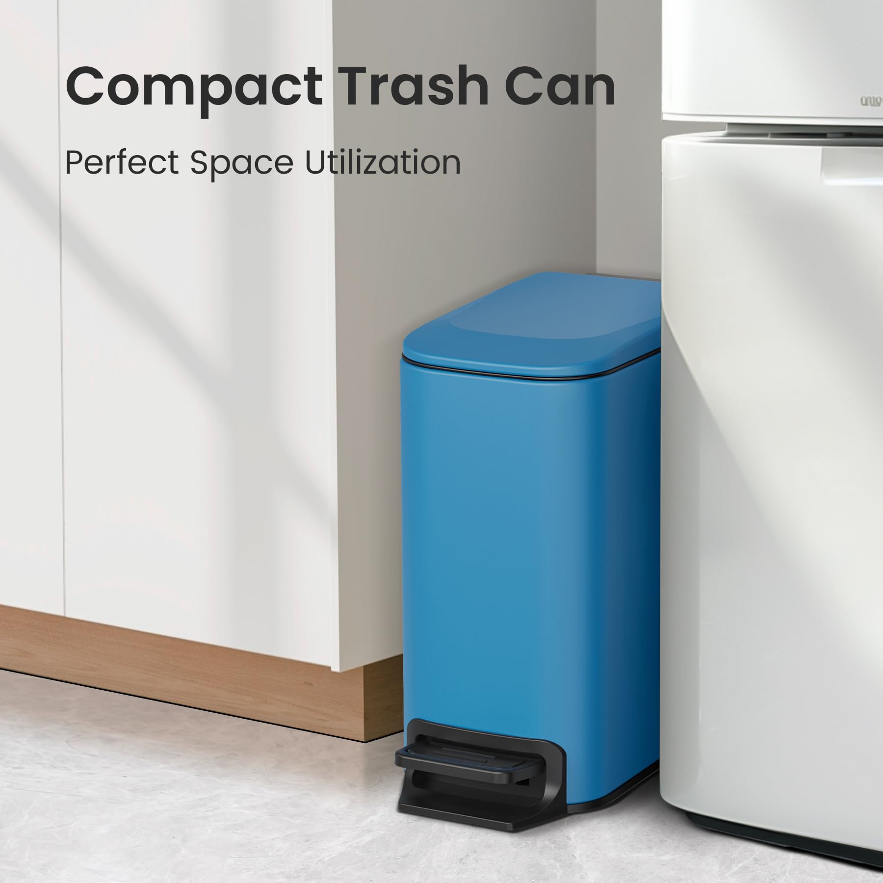 Cesun Small Bathroom Trash Can with Lid Soft Close, Step Pedal, 6 Liter / 1.6 Gallon Stainless Steel Garbage Can with Removable Inner Bucket, Anti-Fingerprint Finish ()