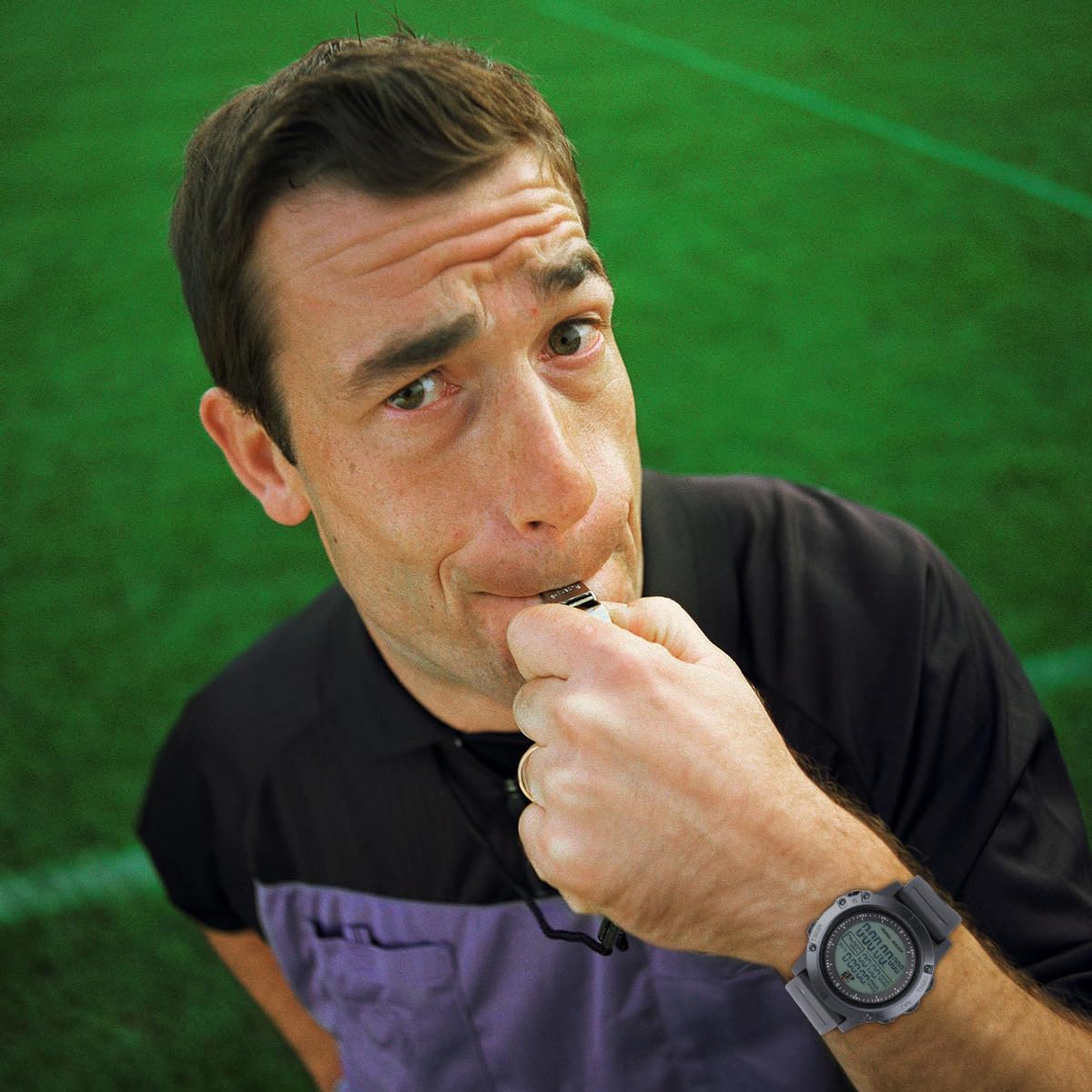 YARNOW Orologio da polso per uomo, orologio da uomo, orologio da uomo, orologio da calcio, arbitro, cronometro professionale, cronometro, cronometro per spegnere, timer