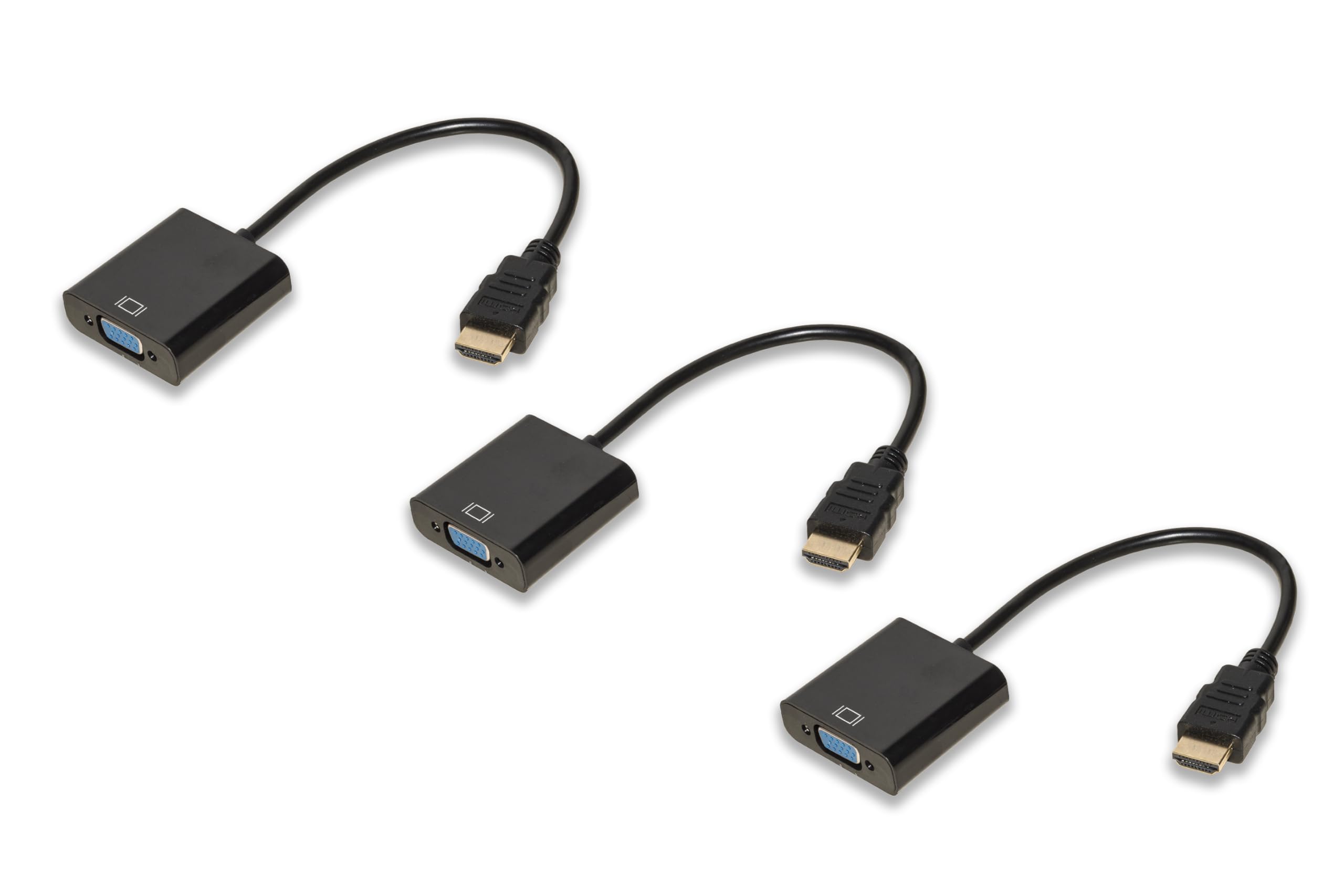 LINK LKADAT1003 adapter HDMI typu A męski na żeński adapter VGA 3,5 mm ze stereofonicznym gniazdem audio 3,5 mm - konwerter wideo Full HD 1080p do komputerów, monitorów i projektorów