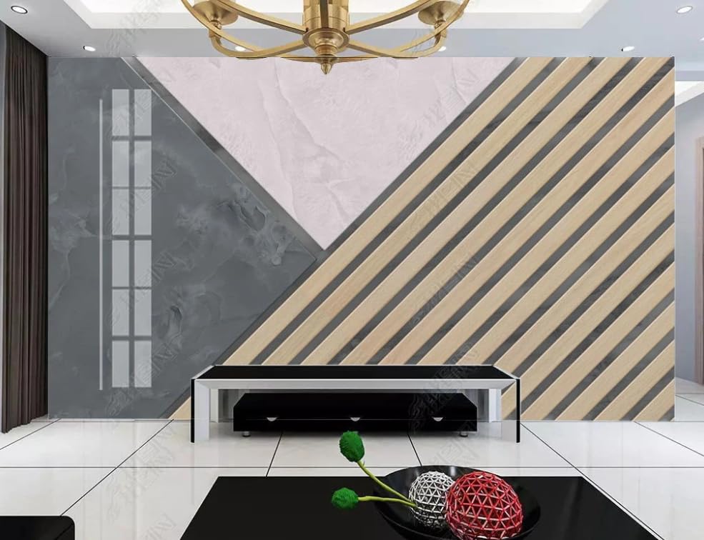 Papier peint intissé géométrie luxe poster géant mural salon 250x175 cm