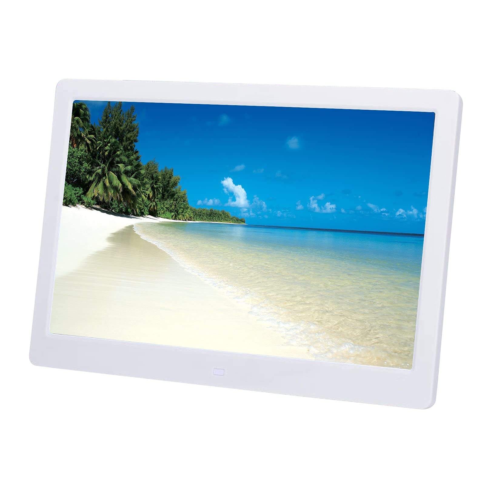 lhx Digital Photo Frame with Remote Control13 Inch Resolution1280x800 Digital Picture Frame with Display Photo/Music/Video Player Calendar Alarm Auto On/Off Timer (Color : White)