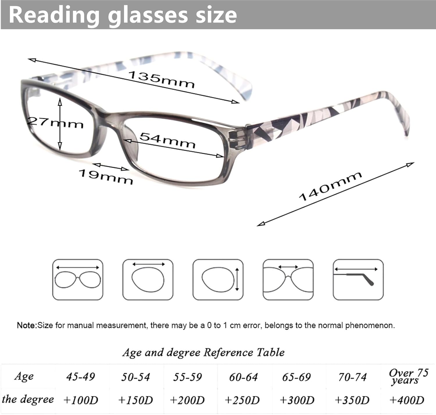 Kerecsen Reading Glasses 5 Pairs Fashion Ladies Readers Spring Hinge with Pattern Print Eyeglasses for Women (5 Grey, 2.0, x) 5 Grey 2.0 x