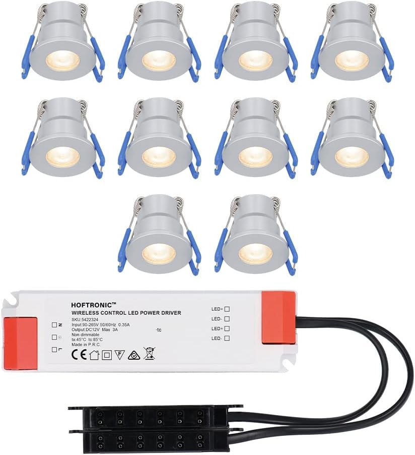 HOFTRONIC - 10er set 12V Milano Mini LED Einbaustrahler 3W IP65 ...
