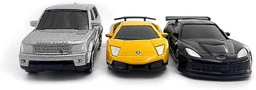 Miniatura 6 de Just For Laughs Juego de 6 autos de metal fundido a presión, escala 1:64, con licencia oficial de Land Rover Sport, Lamborghini Murcielago SV,