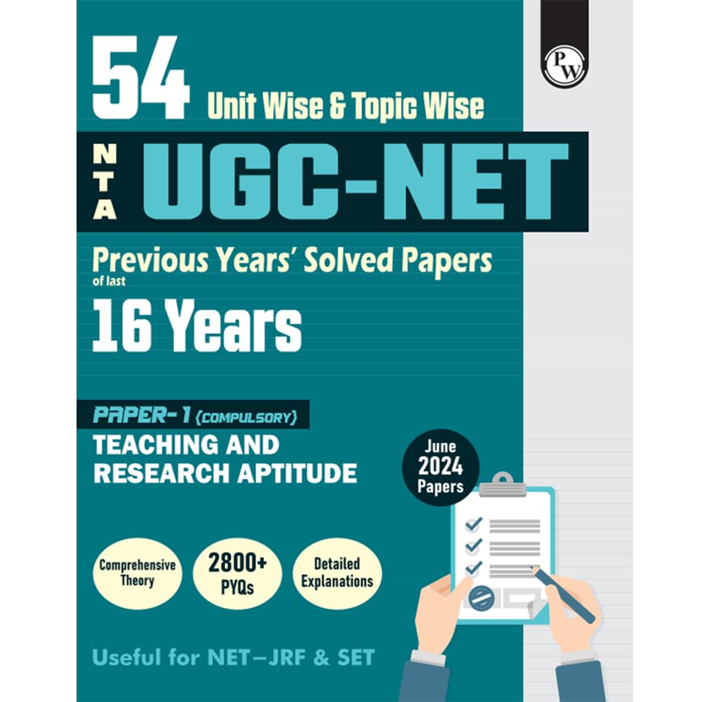 Net Paper Sample PW 54 NTA UGC NET Paper 1 Previous Years Solved Papers