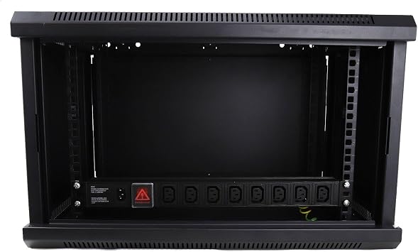 kenable 1U Rack Mount PDU 8 Way Power Distribution Unit C14 Inlet to C13 Sockets 19 Inch Horizontal 10A 2500W Black Aluminium Without Surge Protection