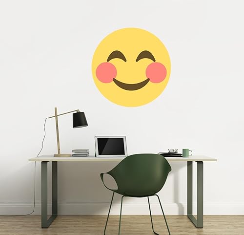Miniatura 5 de Emoji One Peel & Stick - Vinilo decorativo para pared, diseño de cara sonriente con ojos sonrientes (12 x 12 pulgadas)