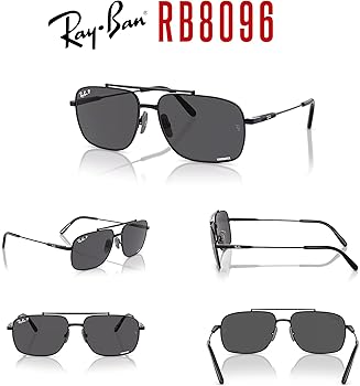 Amazon.com: Ray-Ban Michael Titanium RB8096 9267K8 59MM Black