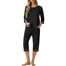 PrinStory Womens Pajama Sets Capri Pjs Soft Lounge Sets XS-4XL
