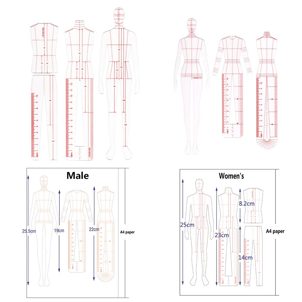 Righello Modello Trasparente di Moda Curva Francese Dinamica Umana Righello da Cucito Righello Patchwork Fatto a Mano Fai da Te Mestiere di Misurazione Dell' abbigliamento Strumenti per Cucire Righel