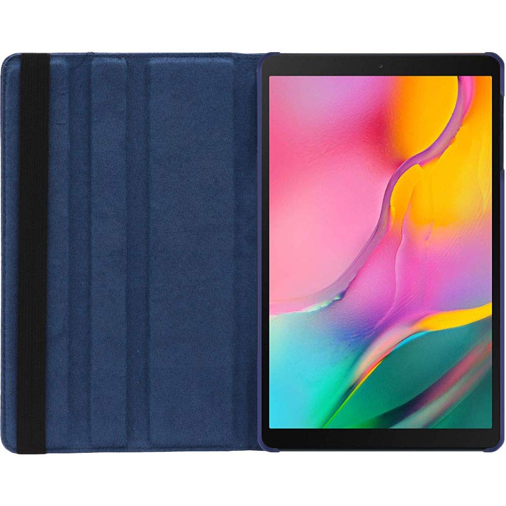 ebestStar - Funda para Samsung Galaxy Tab A 10.1 2019 T510 T515, Carcasa Capa Giratoria, 360 Protectora, Cuero PU Soporte, Azul Oscuro + Cristal Templado