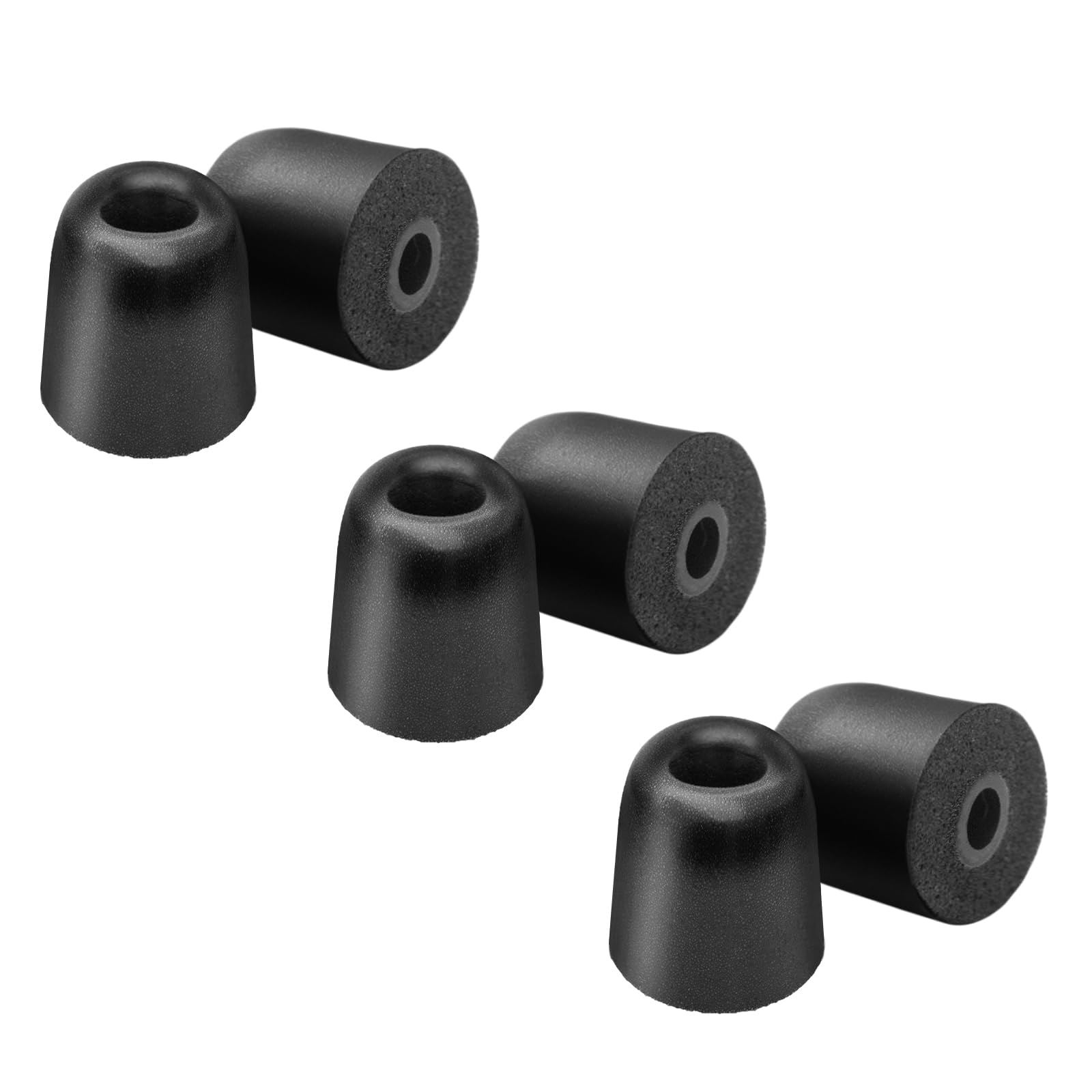 Klowcok Almohadillas de espuma viscoelástica de repuesto para auriculares Shure SE215 SE425 SE535 SE846 Aonic4 Aonic5, aislamiento de ruido (3 pares, negro) (pequeño)