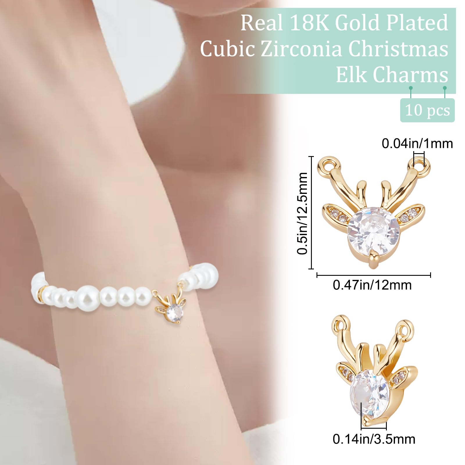 Beebeecraft 10-teiliges Set Sonnenblumen-Anhänger – 18 Karat Vergoldet, Mit Zirkonia, Für Schmuckherstellung & DIY