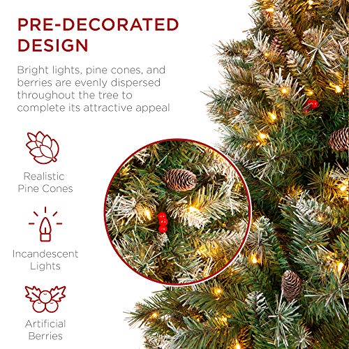 Best-Choice-Products-Christmas-Tree-Pre-Lit-Pre-Decorated-Artificial-75ft-Frosted-Pine-Holiday-Decoration-wFrosted-Tips-Pine-Cones-Berries Best Choice Products Christmas Tree Pre Lit Pre Decorated Artificial 75ft Frosted Pine Holiday Decoration wFrosted Tips Pine Cones Berries