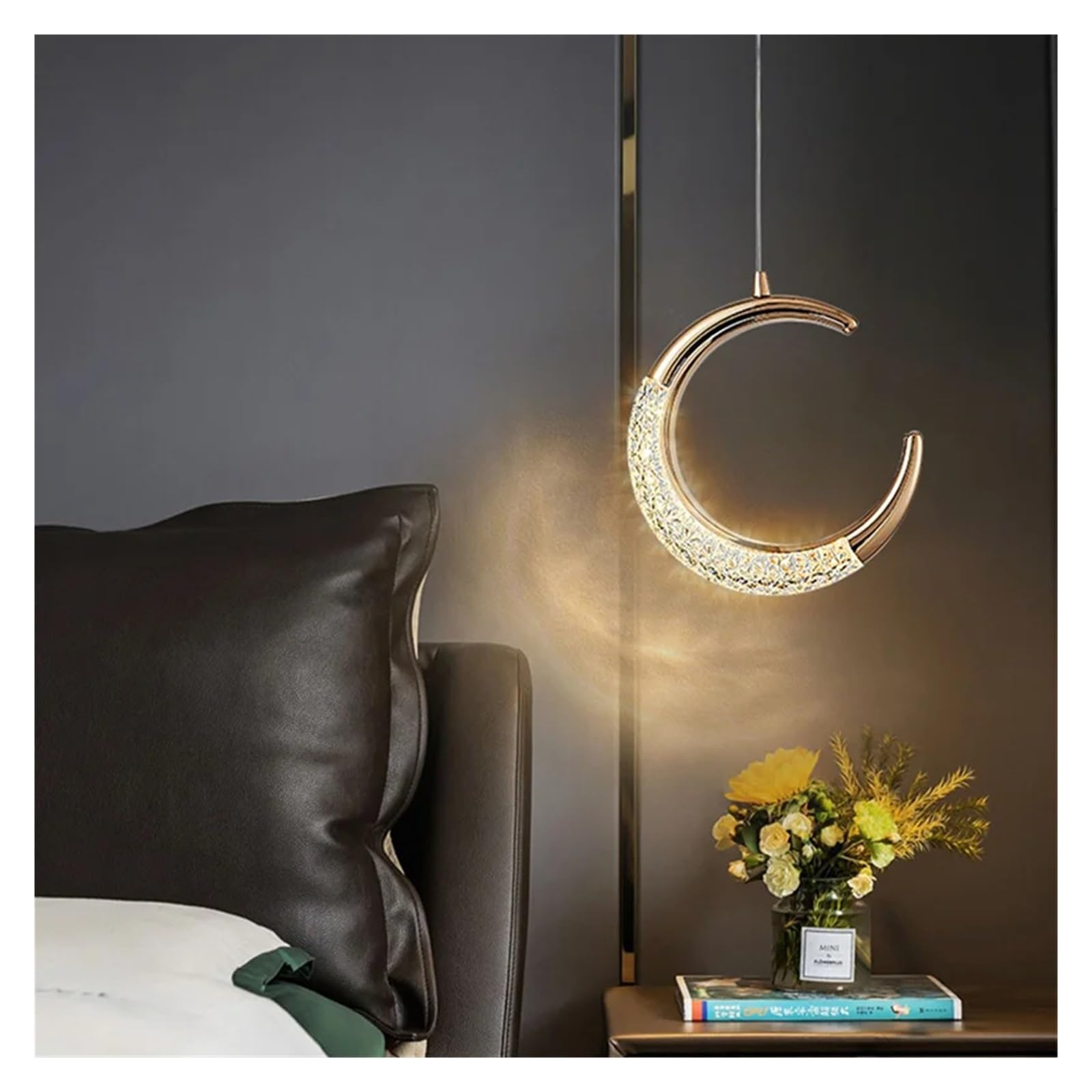 Suspension moderne LED en cristal pour plafond intérieur salon et chambre