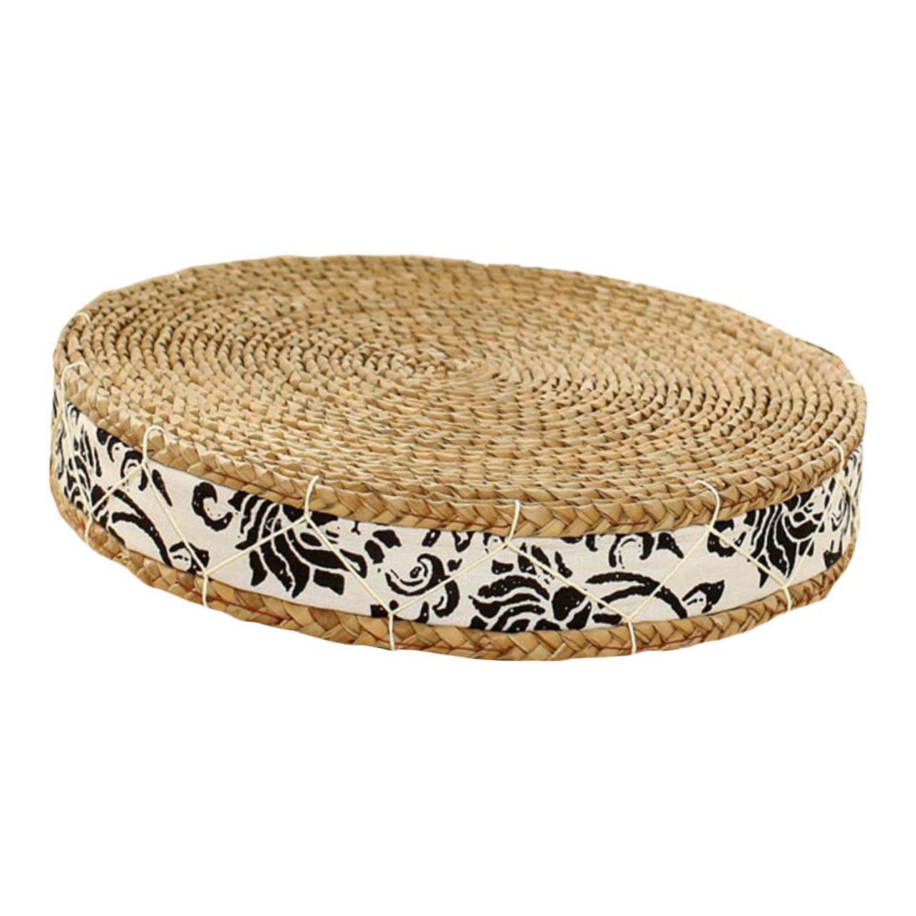 Coussin de yoga 40 cm en paille tressée main pour assise ferme