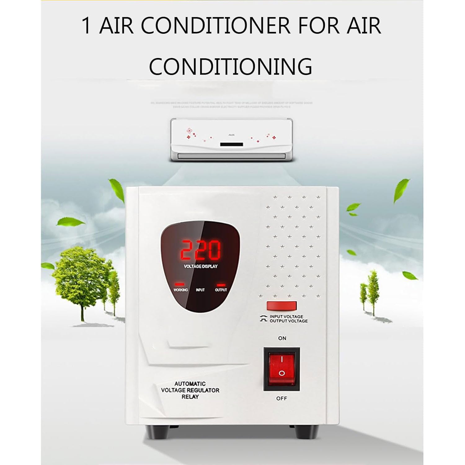 Elektroniczny stabilizator napięcia, automatyczny stabilizator napięcia 3000 W, domowy zasilacz stabilizowany dużej mocy, wysoka wydajność konwersji, do prądu przemiennego, lodówki, komputera