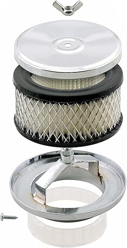 Miniatura 3 de Mr. Gasket 4354 Limpiador de aire - Plato profundo - 4 pulgadas x 2 pulgadas - Cromo