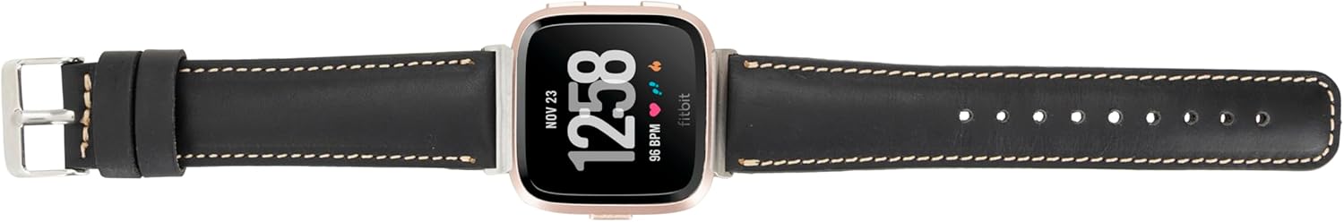 HARDISTON Smart Watch Band, Compatible With Fitbit Versa 1, Versa 2, Versa Lite, Handmade Genuine Leather, Fitbit Watch Band, Replacement Leather Strap for Men & Women