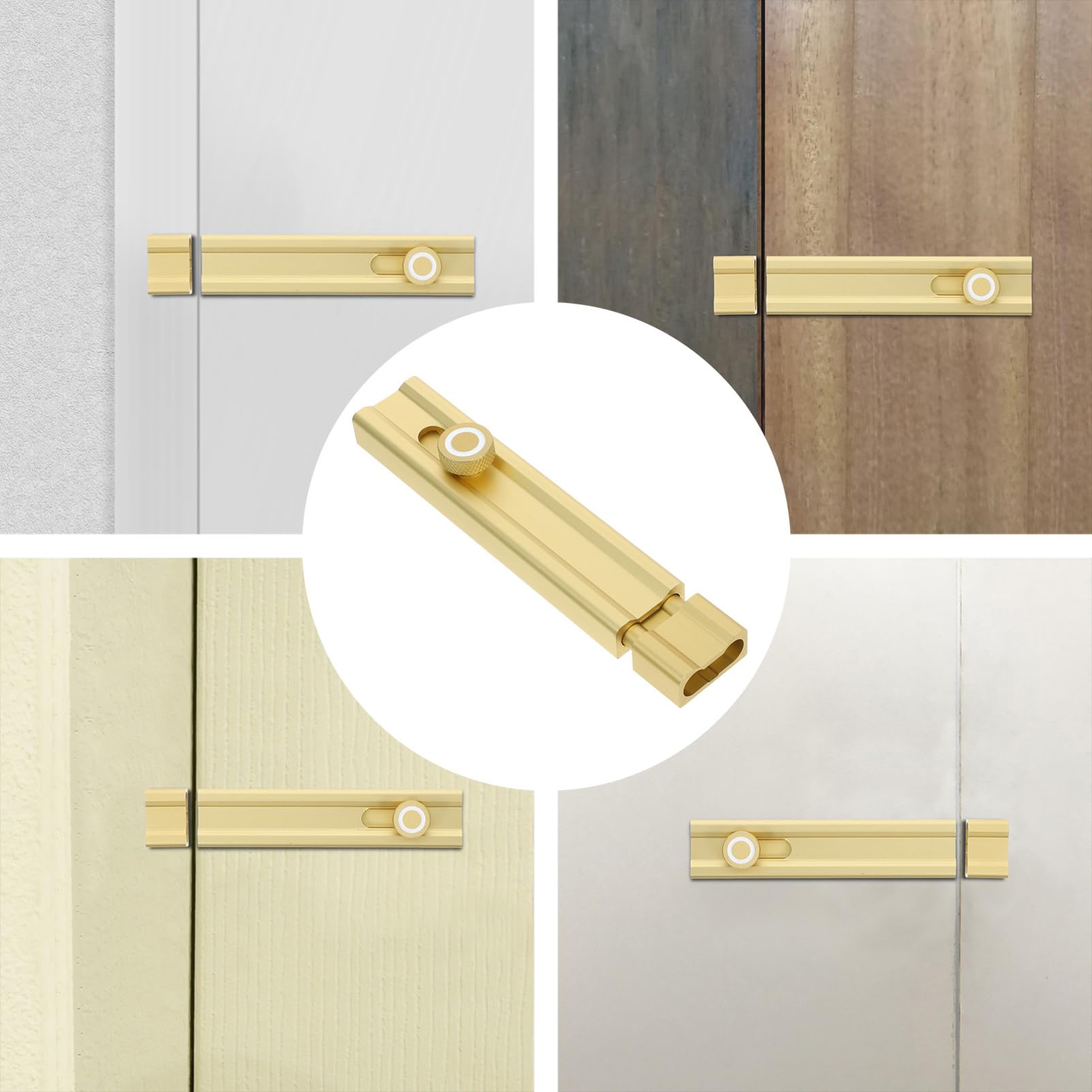 Gadpiparty 4pièces Barre De Sécurité Pour Porte Coulissante Verrou à Encastrer Auto-adhésif Pour Intérieure Installation Facile Sans Perçage Système De Sécurité Renforcé