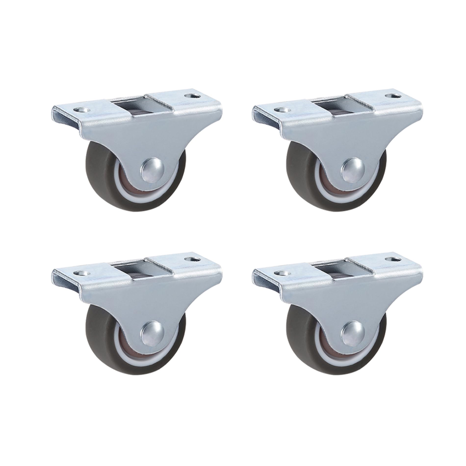 LIKERAINY Silent TPR Castors diameter 38 x 17 mm with Plate Fixing Rubber Wheels without Brake Replacement for Mobile Furniture Chest Caster Wheels Loading Capability 80kg Pack of 4 pcs