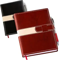 Agenda 2026 Diária | Planner Executivo Capa Dura em Couro Sintético | Caderno de Anotações para Trabalho, Escolar e Organização (Marrom)