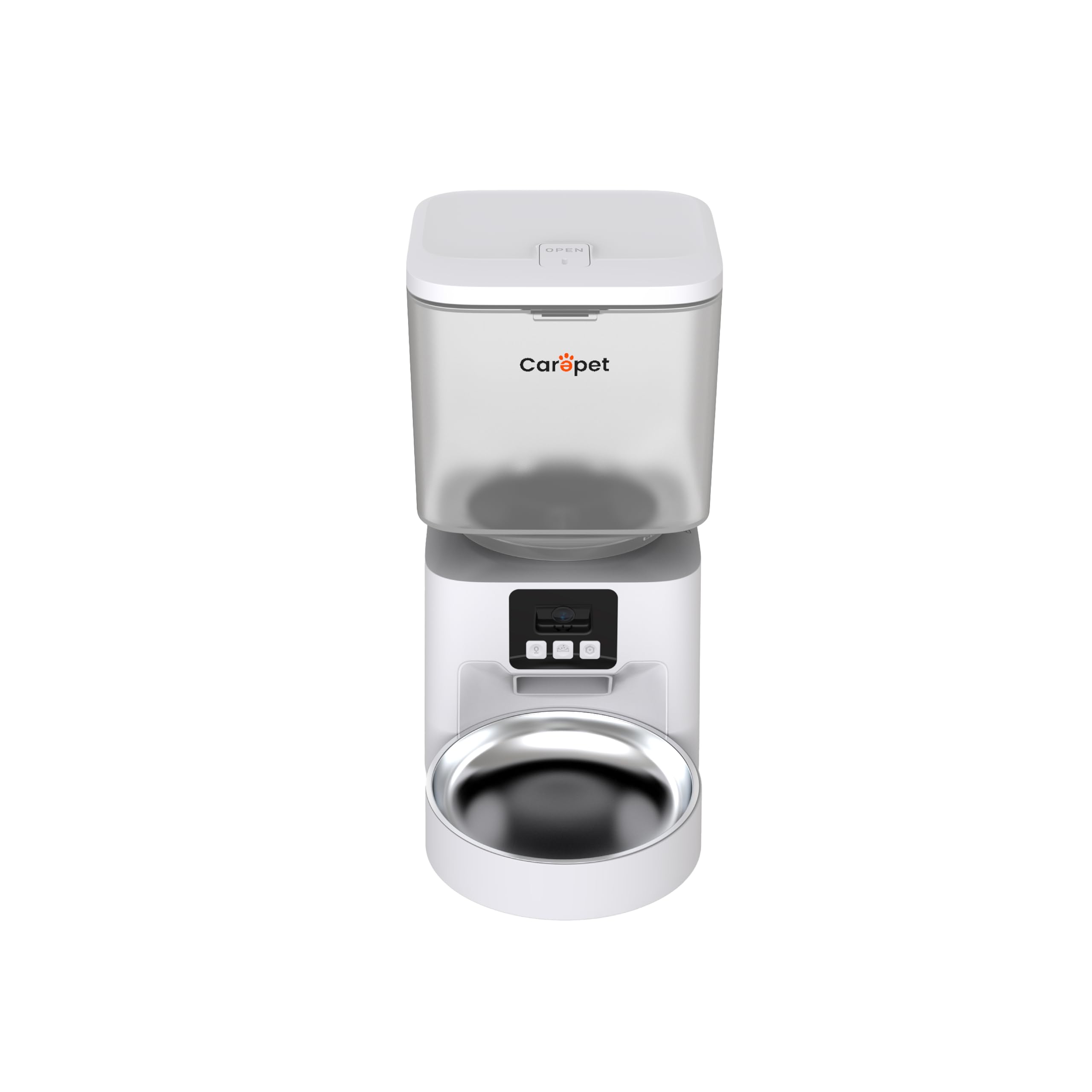 Carepet Dispensador de alimentos automático Pet W01K-2 4,5 l con doble cuenco, sistema anti-encastre, doble alimentación, para comida seca 3-13 mm, comedero automático perro y gato