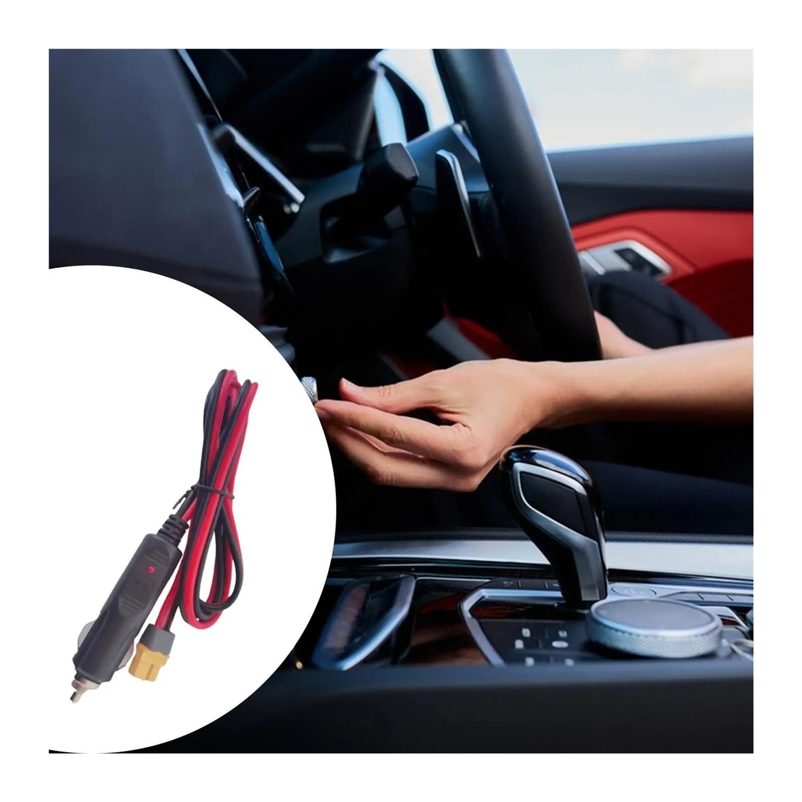 XT60 - Cable adaptador hembra a encendedor de coche, cable de alimentación de 12 V-24 V para generador solar, estación de energía, batería portátil