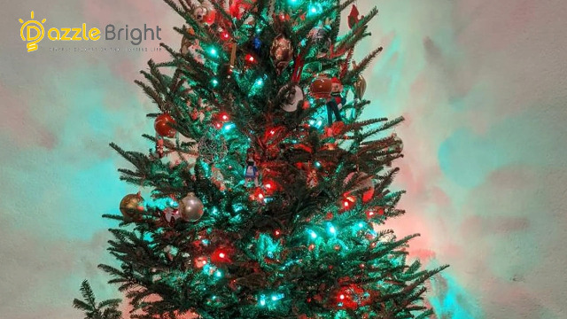 Image of Dazzle Bright Red and Green Christmas String Lights, 300 LED 100 FT Connectable Waterproof String Lights Green Wire with 8 Modes, Xmas Vintage Decorations for Indoor Outdoor Party Yard Garden Decor