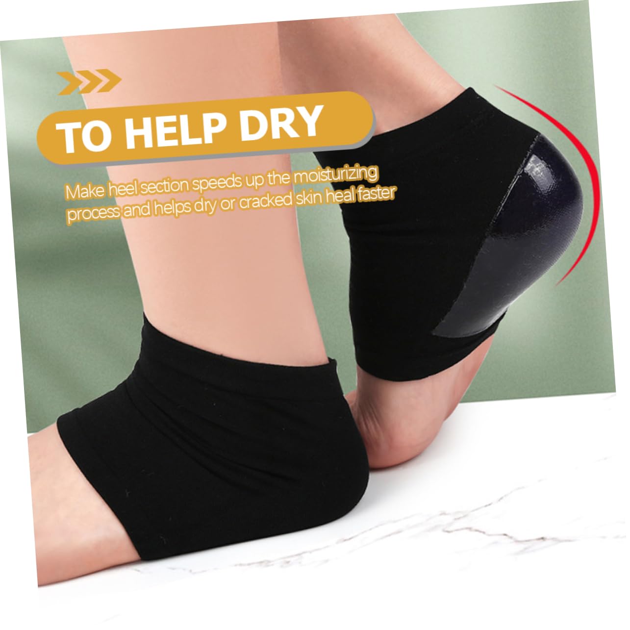 KOMBIUDA 2 Pairs Portable Heel Protectors Comfortable Heel Braces for Moisturizing and Relief Washable Foot Supports for Cracked Skin Treatment for Daily Wear