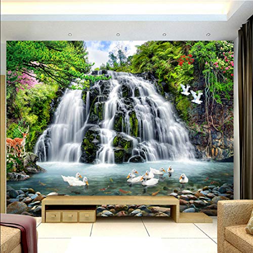 Preisvergleich Produktbild Gwgdjk Benutzerdefinierte 3D Wandbild Für Wand Schöne Natur Landschaft Foto Wasserfall Enten Tapeten Für Dekor Tv Sofa P -280X200Cm (112 * 80Inch)