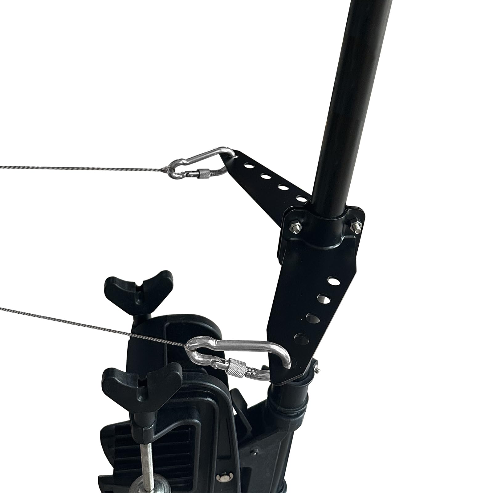 Triángulo de dirección para motores de arrastre eléctricos con escobillas y motores de arrastre de kayak sin escobillas, kit de piezas de repuesto para soporte de dirección (negro)
