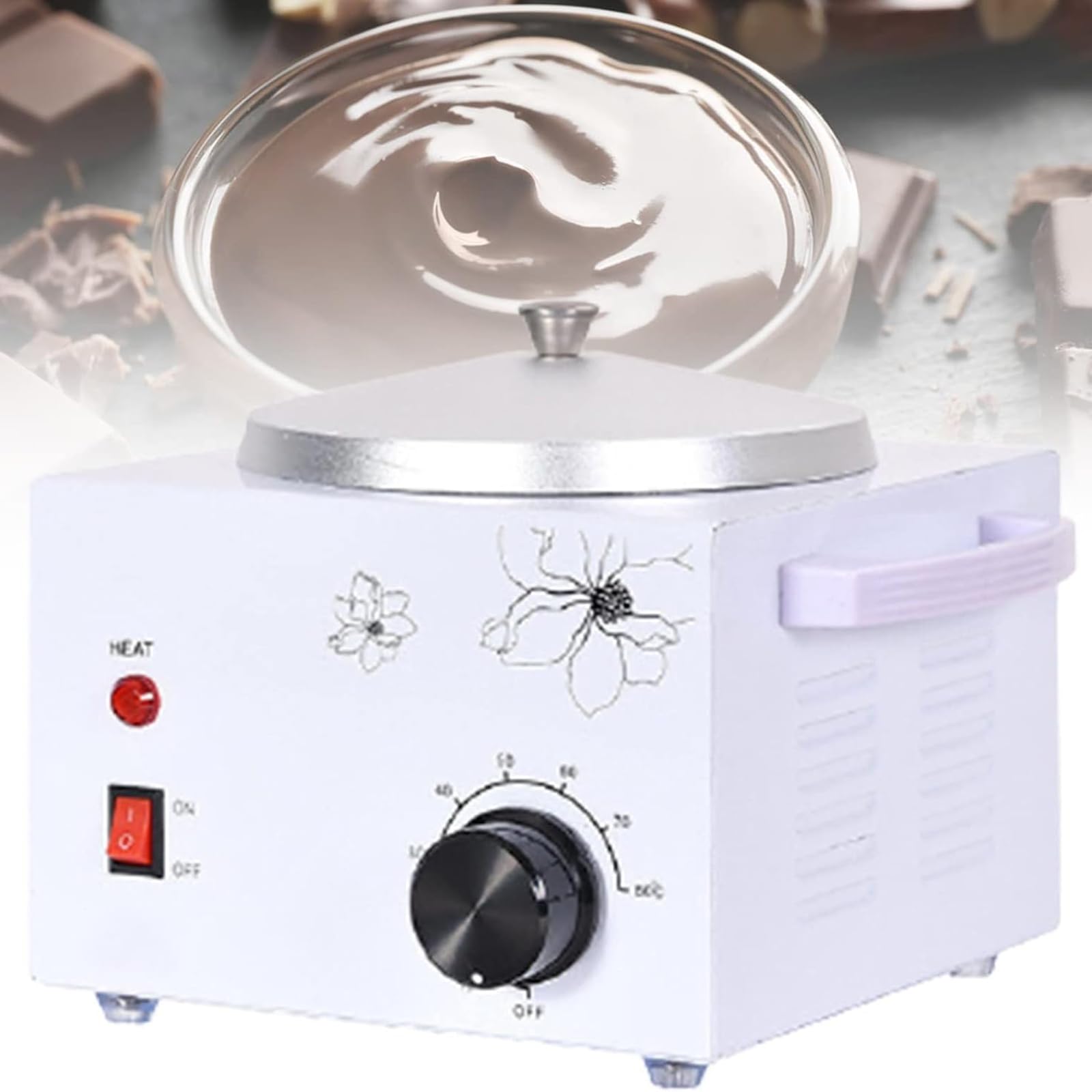 WIKINK Chocolate Tempering Machine, Electric Chocolate Candy Melt Buttons Melting Pot, 10℃~80℃, with 2 * 1.6l Pots Auto Temp Control Water Heating Hot Chocolate Melting Machine